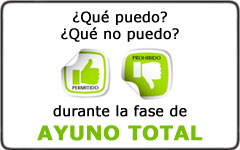 PERMITIDOS Y NO PERMITIDOS DURANTE EL AYUNO TOTAL